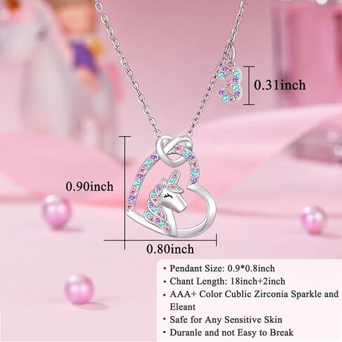 3-12 Year Old Girl Birthday Gifts, Girls Unicorn Necklace Christmas Gifts for Daughter/Granddaughter/Niece in Saudi Arabia