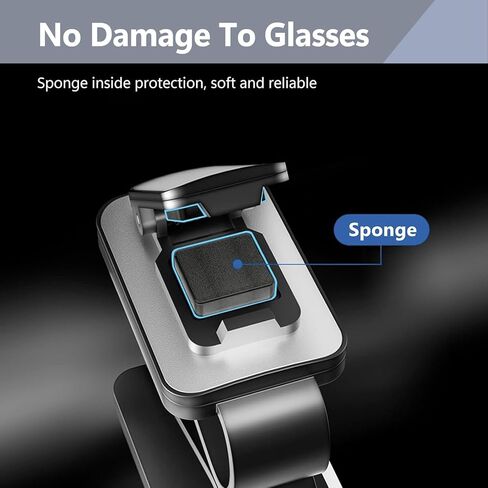 UGSHY 1 قطعة حامل نظارات الشمس للسيارة، مشبك بطاقة تذكرة متعدد الوظائف بالعلم الأمريكي، حامل نظارات شمسية معدنية ABS محمولة شخصية، ملحقات حاجب الشمس العالمية لمعظم السيارات (أزرق وأسود) in Kuwait