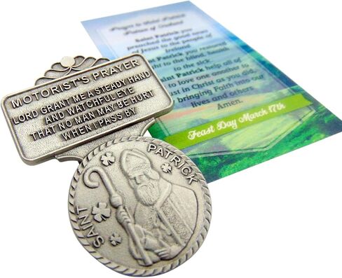 Westmon Works St Patrick Visor Clip Motorists Prayer Car Auto Decoration with Irish Saint Blessing Prayer Card for Drivers in Saudi Arabia