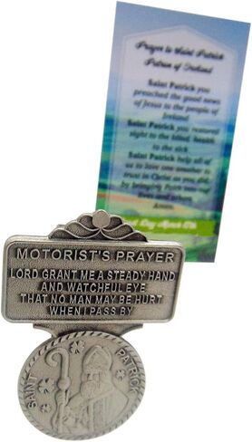 Westmon Works St Patrick Visor Clip Motorists Prayer Car Auto Decoration with Irish Saint Blessing Prayer Card for Drivers in Saudi Arabia