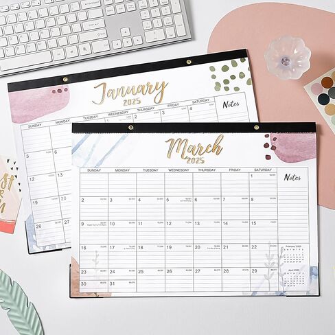 Desk Calendar 2024-2025 - Calendar 2024-2025, JUL 2024 - DEC 2025, 17'' x 12'', 18 Months Academic 2024-2025 Calendar with Cutting Lines, Corner Protector, Note Section for Daily Organization in Kuwait