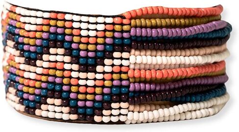 مجموعة مجوهرات بوهو بالحبر + سبيكة مطرزة - أقراط ويتني ذات شراشيب ومجموعة أساور مطاطية على الوجهين من تشارلي (أمستردام) in Kuwait