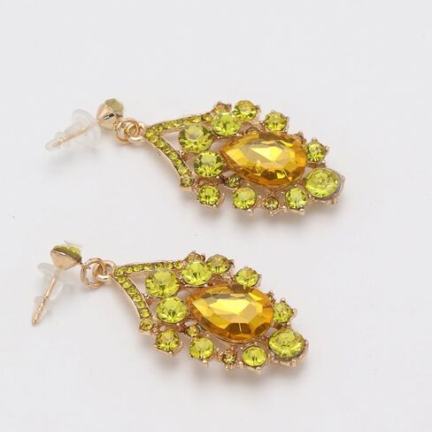 Beaded Necklace and Earring Set with Rhinestone Chains, Clear Stones, Fashion Jewelry Accessories for Women in Kuwait