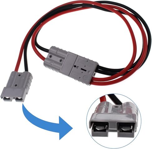 بطارية 175 أمبير، توصيل سريع، قطع التوصيل، وصلات كابلات 6AWG لموصل أندرسون، توصيل واحد إلى واحد، موصل رافعة شوكية كهربائية (2 * 6 AWG 47 بوصة) in Saudi Arabia
