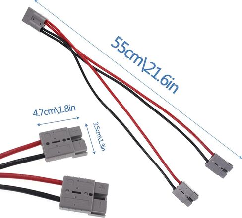 بطارية 175 أمبير، توصيل سريع، قطع التوصيل، وصلات كابلات 6AWG لموصل أندرسون، توصيل واحد إلى واحد، موصل رافعة شوكية كهربائية (2 * 6 AWG 47 بوصة) in Saudi Arabia