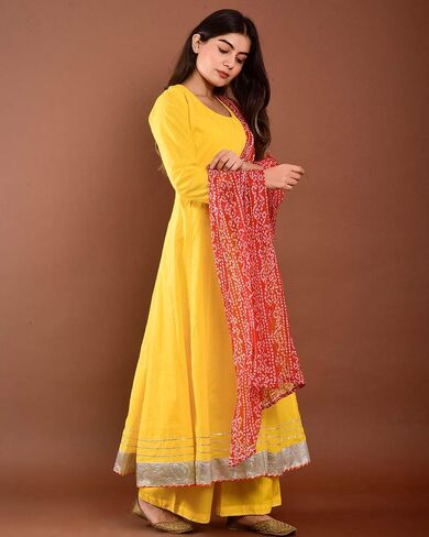 Indian Kurti for Womens With Palazzo | Rayon Printed Kurta Dupatta Kurtis Dress For Women Tops Tunic in Saudi Arabia