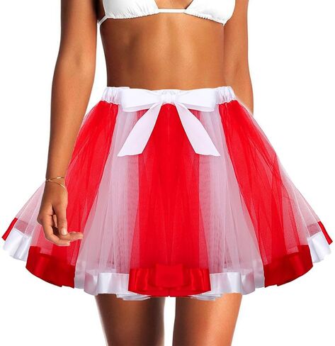 Rainbow Tutu Skirts Colorful Tulle Tutu Christmas Tutu Party Dance Skirt Running Skirts for Women and Girls in Saudi Arabia