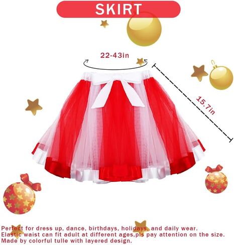 Rainbow Tutu Skirts Colorful Tulle Tutu Christmas Tutu Party Dance Skirt Running Skirts for Women and Girls in Saudi Arabia