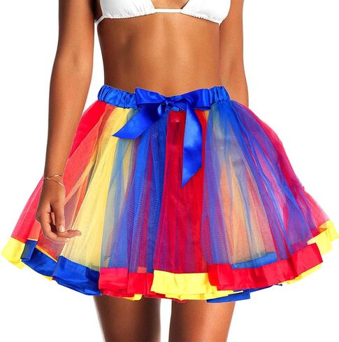 Rainbow Tutu Skirts Colorful Tulle Tutu Christmas Tutu Party Dance Skirt Running Skirts for Women and Girls in Saudi Arabia