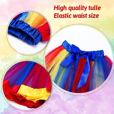 Rainbow Tutu Skirts Colorful Tulle Tutu Christmas Tutu Party Dance Skirt Running Skirts for Women and Girls in Saudi Arabia