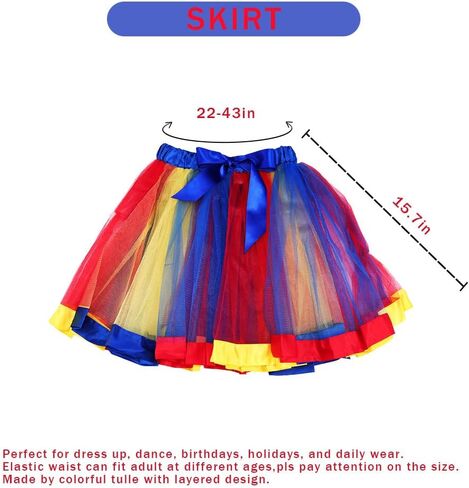 Rainbow Tutu Skirts Colorful Tulle Tutu Christmas Tutu Party Dance Skirt Running Skirts for Women and Girls in Saudi Arabia