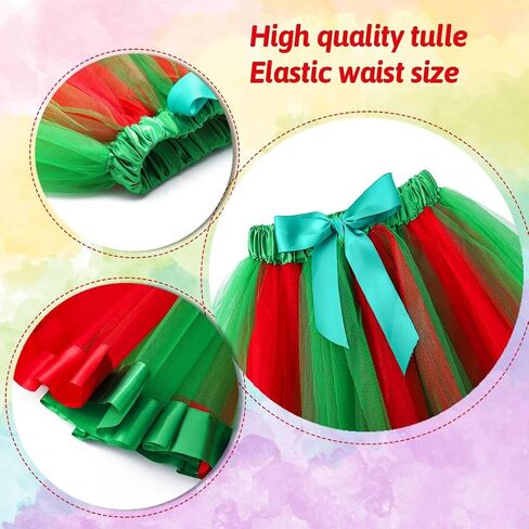 Rainbow Tutu Skirts Colorful Tulle Tutu Christmas Tutu Party Dance Skirt Running Skirts for Women and Girls in Saudi Arabia