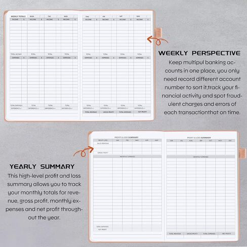 Income and Expense Tracker – Accounting and Bookkeeping Ledger Book for Small Business – Hardcover Notebook with Receipt Pocket – Undated, A5, 5.7″ x 8.3″ (Dark Blue) in Saudi Arabia