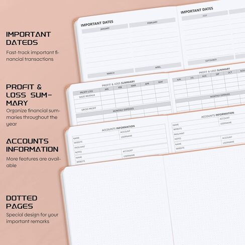 Income and Expense Tracker – Accounting and Bookkeeping Ledger Book for Small Business – Hardcover Notebook with Receipt Pocket – Undated, A5, 5.7″ x 8.3″ (Dark Blue) in Saudi Arabia