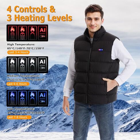 Heated Vest, 23 Heating Zones, Men's Heated Vest with 20000mah 7.4V Battery Pack, Washable, Rechargeable in Saudi Arabia
