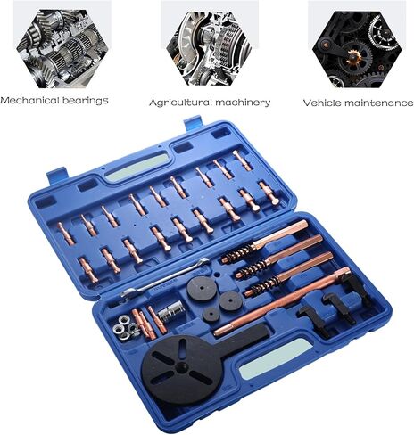 Yourelexit® 21-in-1 Blind Inner Hole Bearing Puller Set, 3-Jaw Curved Hooks Bearing Separator Kit, Red Steel Collet Multifunctional Bearing Removal Tools Inner Hole Extractor w/Portable Storage Case in Saudi Arabia