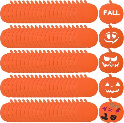 Fulmoon 100 Pcs Pumpkin Cutouts Paper 7.87"x 7.87" Thanksgiving Pumpkin Shape Cut Out for Fall Harvest Autumn Halloween Thanksgiving Party Classroom Decor Bulletin Board Craft Project(Orange) in Saudi Arabia