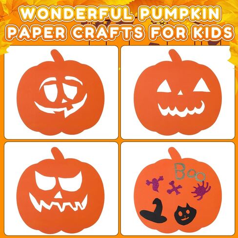 Fulmoon 100 Pcs Pumpkin Cutouts Paper 7.87"x 7.87" Thanksgiving Pumpkin Shape Cut Out for Fall Harvest Autumn Halloween Thanksgiving Party Classroom Decor Bulletin Board Craft Project(Orange) in Saudi Arabia