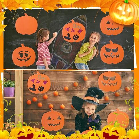 Fulmoon 100 Pcs Pumpkin Cutouts Paper 7.87"x 7.87" Thanksgiving Pumpkin Shape Cut Out for Fall Harvest Autumn Halloween Thanksgiving Party Classroom Decor Bulletin Board Craft Project(Orange) in Saudi Arabia