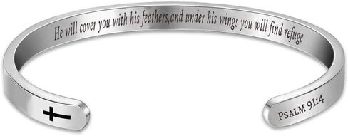 Personalized Inspirational Bible Verse Bracelets Custom Gift Hidden Message Cuff Bangle Bracelet for Daughter Sister Wife Mom Friendship Christian Encouragement in Saudi Arabia