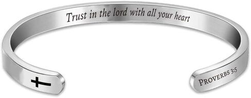 Personalized Inspirational Bible Verse Bracelets Custom Gift Hidden Message Cuff Bangle Bracelet for Daughter Sister Wife Mom Friendship Christian Encouragement in Saudi Arabia