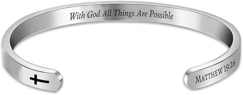 Personalized Inspirational Bible Verse Bracelets Custom Gift Hidden Message Cuff Bangle Bracelet for Daughter Sister Wife Mom Friendship Christian Encouragement in Saudi Arabia
