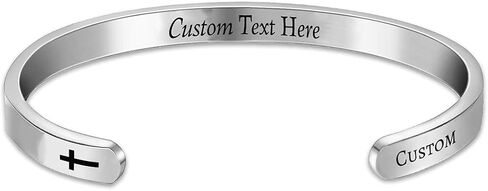 Personalized Inspirational Bible Verse Bracelets Custom Gift Hidden Message Cuff Bangle Bracelet for Daughter Sister Wife Mom Friendship Christian Encouragement in Saudi Arabia