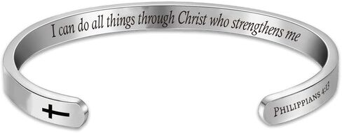 Personalized Inspirational Bible Verse Bracelets Custom Gift Hidden Message Cuff Bangle Bracelet for Daughter Sister Wife Mom Friendship Christian Encouragement in Saudi Arabia