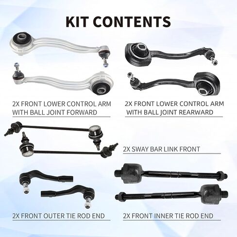 Suspension Front Control Arm Kit Compatible with Mercedes Benz W203 CL203 S203 CLK C209 A209 SLK R171 Front Lower Control Arm Kit, Sway Bar Link, Outer and Inner Tie Rod End in Saudi Arabia