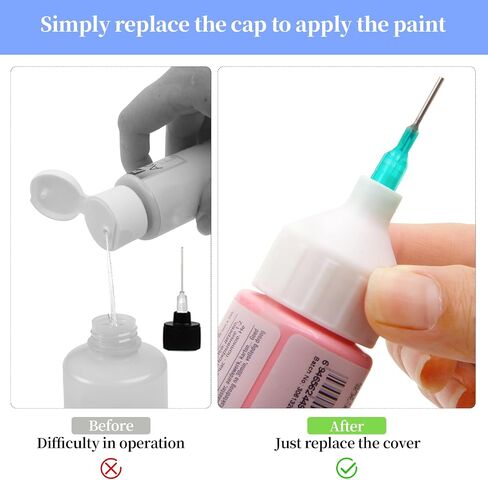 6 Packs Precision Applicator Caps for 2 Ounce Acrylic Paint Bottle, Precision Tip Applicator Bottle Caps, Car Freshie Supplie, Precision Cap for Paint in Saudi Arabia