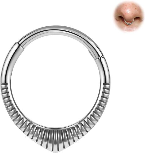 BodyAce 16G Septum Rings Hinged Nose Clicker, Flower Tragus Hoops Earring Stacked Nose Rings, Gold Conch Daith Piercing 8mm 10mm Cartilage Jewelry in Saudi Arabia