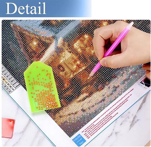 JFYHAB Christmas Diamond Painting Kits for Adults, Christmas House Diamond Art for Beginners, 5D Round Full Drill Winter Diamond Painting Gem Art Kits for Home Wall Decor 12x12inch in Saudi Arabia