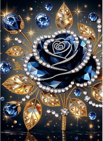 MXJSUA Special Shape Diamond Painting Kits for Adults, Special Shaped Crystal Rhinestones Diamond Art Painting for Home Wall Decoration Gift 12×16 inch, Diamond Rose in Saudi Arabia
