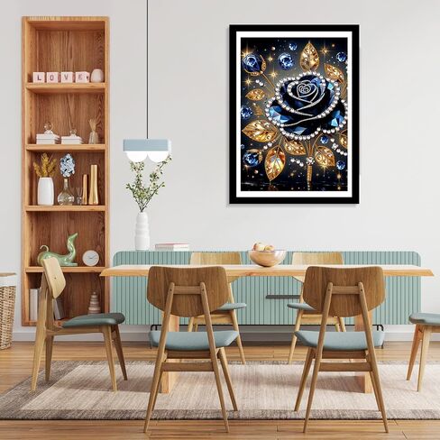 MXJSUA Special Shape Diamond Painting Kits for Adults, Special Shaped Crystal Rhinestones Diamond Art Painting for Home Wall Decoration Gift 12×16 inch, Diamond Rose in Saudi Arabia
