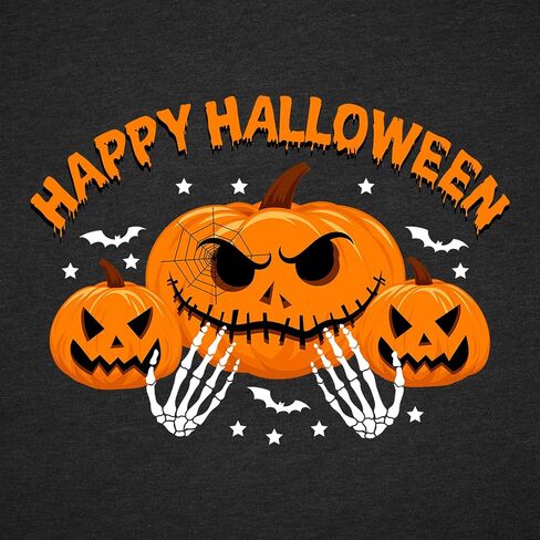 Women's Halloween Shirt:Pumpkin Art Patterns Crewneck Short Sleeve Halloween Party T-Shirt in Saudi Arabia
