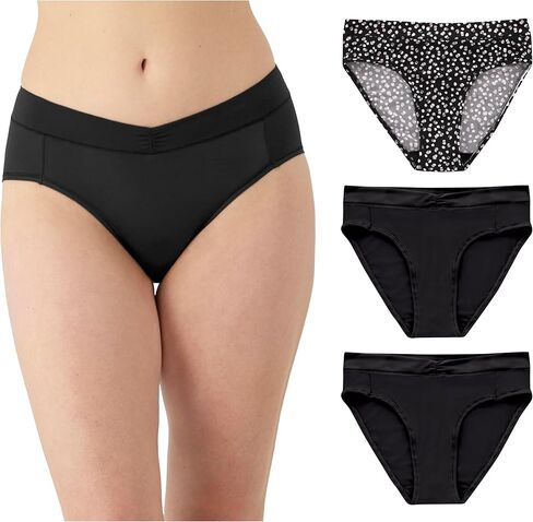 ملابس داخلية نسائية من الألياف الدقيقة من Maidenform، سراويل داخلية عالية الساق مصممة خصيصًا للارتفاع، عبوة من 3 قطع in Kuwait