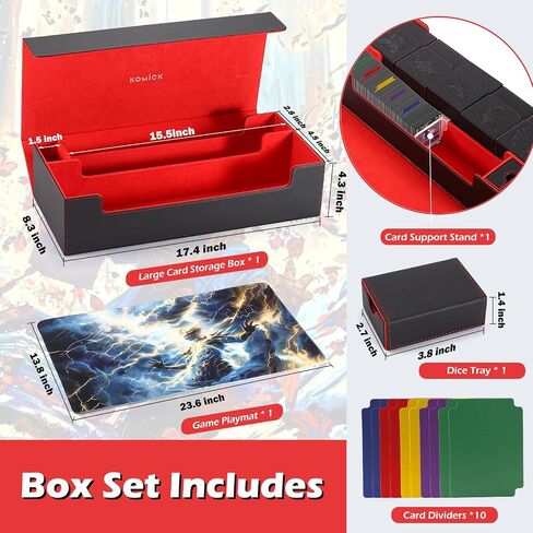 MTG Commander Deck Box Emblem Embossed Logo with Commander Display, PU Leather Card Storage Case 100+ Double-Sleeved Cards, Magnetic Closure, TCG, CCG, Magic Card Deck Box (Orange Baal) in Saudi Arabia