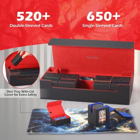 MTG Commander Deck Box Emblem Embossed Logo with Commander Display, PU Leather Card Storage Case 100+ Double-Sleeved Cards, Magnetic Closure, TCG, CCG, Magic Card Deck Box (Orange Baal) in Saudi Arabia