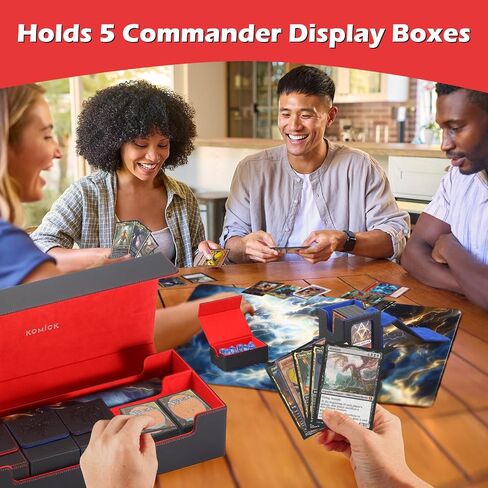 MTG Commander Deck Box Emblem Embossed Logo with Commander Display, PU Leather Card Storage Case 100+ Double-Sleeved Cards, Magnetic Closure, TCG, CCG, Magic Card Deck Box (Orange Baal) in Saudi Arabia