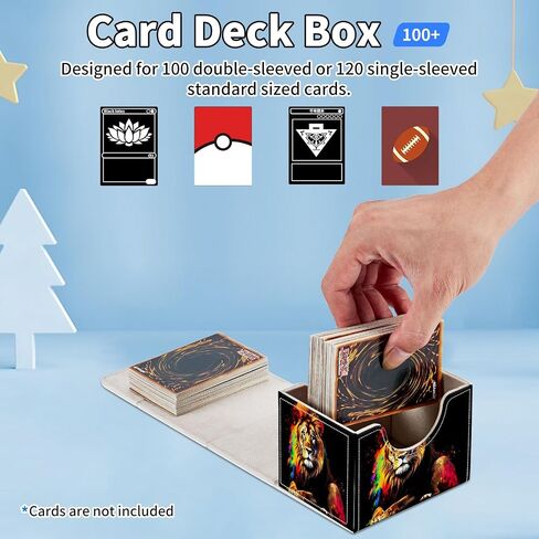 لصندوق سطح السفينة قائد MTG، صندوق سطح البطاقة لبطاقة التداول بطاقات Yugioh MTG، يناسب 100 بطاقة مزدوجة الأكمام، حافظة بطاقات مغناطيسية قوية من جلد البولي يوريثان لقائد السحر TCG CCG، أبيض أرنب وردي in Saudi Arabia