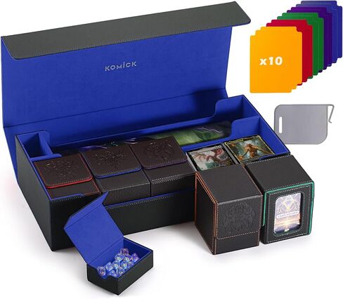 MTG Commander Deck Box Emblem Embossed Logo with Commander Display, PU Leather Card Storage Case 100+ Double-Sleeved Cards, Magnetic Closure, TCG, CCG, Magic Card Deck Box (Orange Baal) in Saudi Arabia