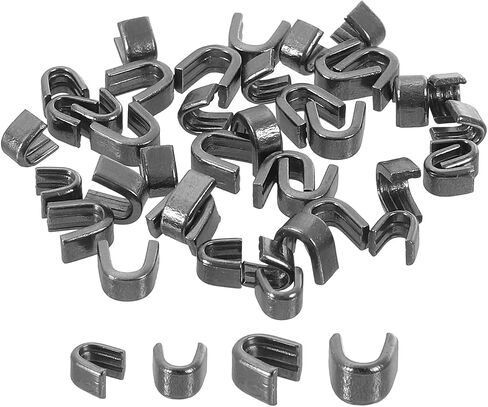 uxcell 40Pcs Zipper Slider Retainers - #3#5 U Shape Top Stoppers for Bags Coats Jackets Closed-end Zippers Replacing, Metallic Black(Each Size 20Pcs) in Saudi Arabia