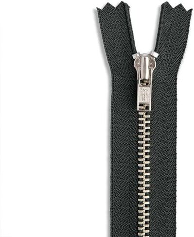 5 inch Metal Nickel Pant Zipper Black 5" Silver Brass Metal Heavy Duty Zippers Non Separating Sewing Zipper Craft Zippers in Saudi Arabia