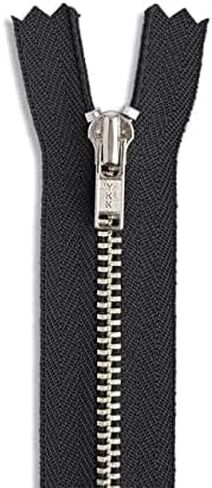 5 inch Metal Nickel Pant Zipper Black 5" Silver Brass Metal Heavy Duty Zippers Non Separating Sewing Zipper Craft Zippers in Saudi Arabia