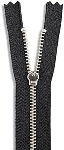 5 inch Metal Nickel Pant Zipper Black 5" Silver Brass Metal Heavy Duty Zippers Non Separating Sewing Zipper Craft Zippers in Saudi Arabia