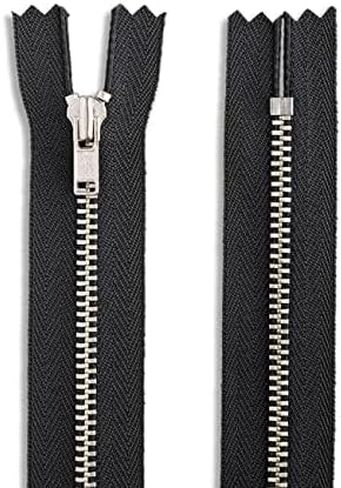 5 inch Metal Nickel Pant Zipper Black 5" Silver Brass Metal Heavy Duty Zippers Non Separating Sewing Zipper Craft Zippers in Saudi Arabia