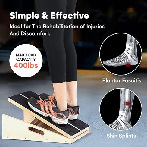 نقالة الساق المائلة - لوح مائل قابل للتعديل لنقالة العرقوب، لوح تمدد الساق غير قابل للانزلاق يتضمن كرة تدليك شائكة لصحة القدم وأنبوب مقاومة التمدد لالتهاب اللفافة الأخمصية in Kuwait