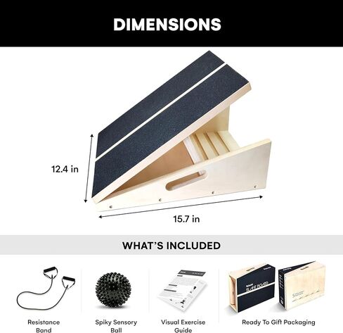نقالة الساق المائلة - لوح مائل قابل للتعديل لنقالة العرقوب، لوح تمدد الساق غير قابل للانزلاق يتضمن كرة تدليك شائكة لصحة القدم وأنبوب مقاومة التمدد لالتهاب اللفافة الأخمصية in Kuwait