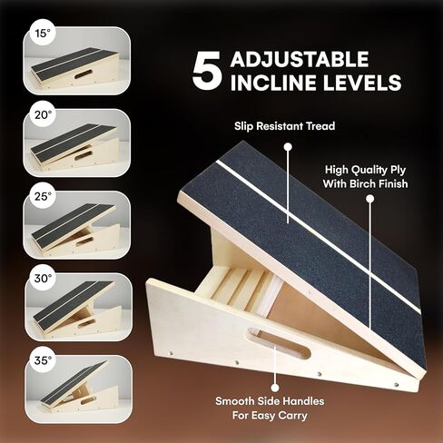 نقالة الساق المائلة - لوح مائل قابل للتعديل لنقالة العرقوب، لوح تمدد الساق غير قابل للانزلاق يتضمن كرة تدليك شائكة لصحة القدم وأنبوب مقاومة التمدد لالتهاب اللفافة الأخمصية in Kuwait