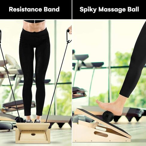 نقالة الساق المائلة - لوح مائل قابل للتعديل لنقالة العرقوب، لوح تمدد الساق غير قابل للانزلاق يتضمن كرة تدليك شائكة لصحة القدم وأنبوب مقاومة التمدد لالتهاب اللفافة الأخمصية in Kuwait